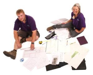 garden designer, garden design plans - scale rule, scale plans of garden, garden design sketches, iPad with garden photographs, drawing tools - Plews Garden Design, marie shallcross, nathan waterfield, plews team, partners plews garden design, hoteye photography