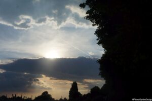 sunset over Hampton court bridge, hampton court flower show 2014