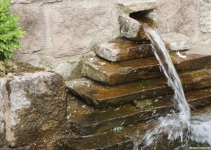 fountain, patchwork gardens, york quilt museum