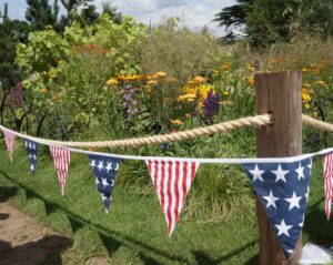 stars and stripes bunting, great gardens of the USA, world gardens, show gardens,RHS Hampton Court Flower Show 2016