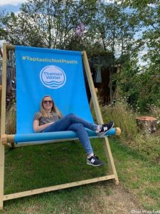 #taptasticnotplastic, deckchair, Hari, RHS Hampton Court Garden Festival 2019, Thames Water Flourishing Future Garden