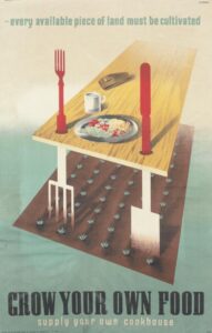Grow your Own Food Art.IWMPST2893, WW2 poster, UK 1942, artist Abram Games, https://commons.wikimedia.org/wiki/File:Grow_Your_Own_Food_Art.IWMPST2893.jpg