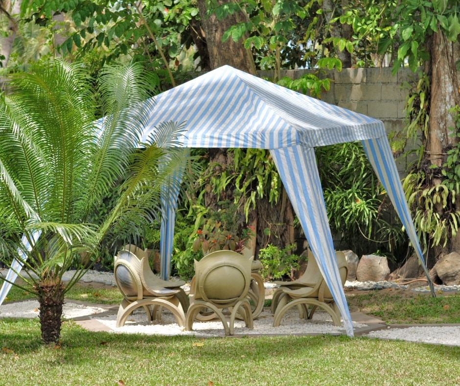 striped gazebo